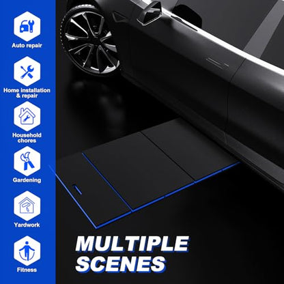 22.8" Wide Mechanic Mat Foldable EVA Kneeling Pad with Magnetic Tool Slots