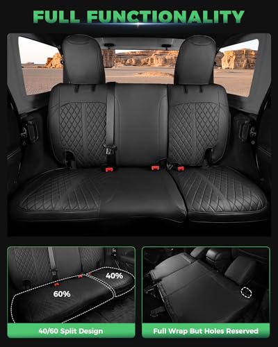 for Jeep Wrangler Leather Custom Car Seat Covers Full Set 4 Door