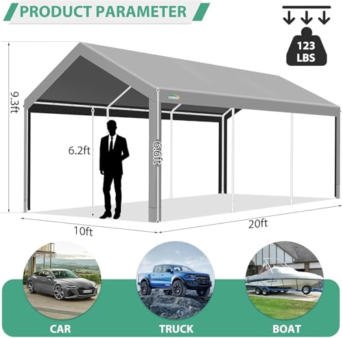Carport 10x20ft Heavy Duty Portable Garage
