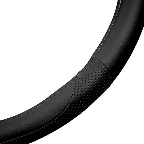 Perforated Microfiber Leather Steering Wheel Cover for Cars Trucks SUVs Vans