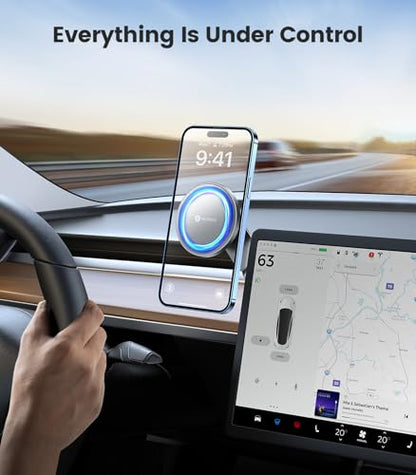 Tesla Phone Mount【Strongest Magnet Power】 Foldable Hidden Tesla Phone Holder Fit for All Phones