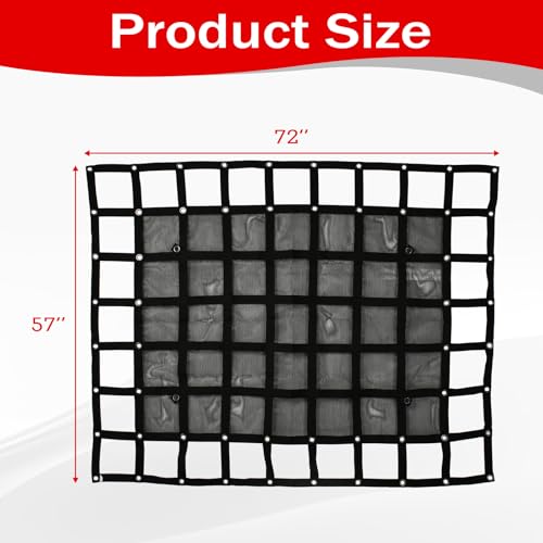 Heavy Duty 57" x 72"Truck Bed Cargo Net with 1500LBS Capacity