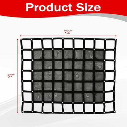 Heavy Duty 57" x 72"Truck Bed Cargo Net with 1500LBS Capacity