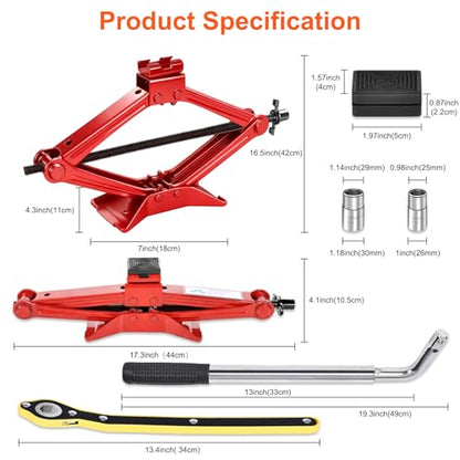 2.5T Scissor Jack Car Tire Changing Emergency Kit