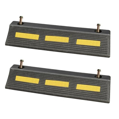 17 in Length Heavy Duty Rubber Wheel Stop 2 Pack (2 Count)