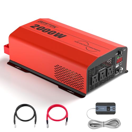 2000 Watt Pure Sine Wave Power Inverter 12V DC to 110V