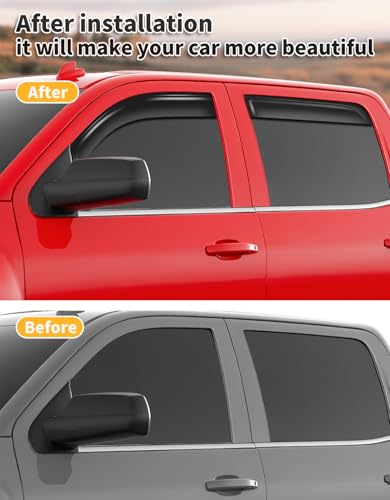 Window Visors Rain Guards for Chevy Silverado (4 Count)