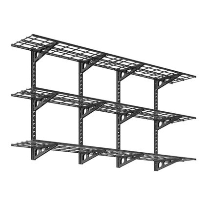 2 Pack 3 Tier 1x3ft Garage Storage Wall Shelving (2 Count)