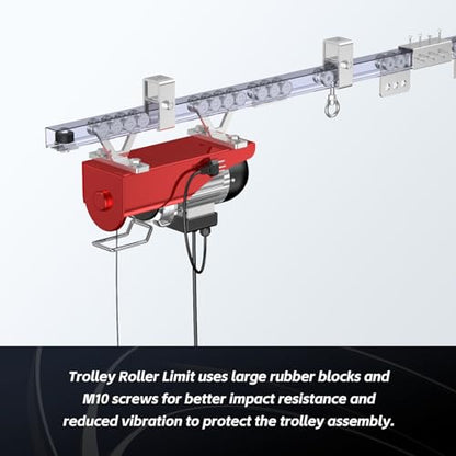 Trolley Roller Wheels Limit Trolley Assembly Positioning for Unistrut Strut Channel with 1 (2 Count)