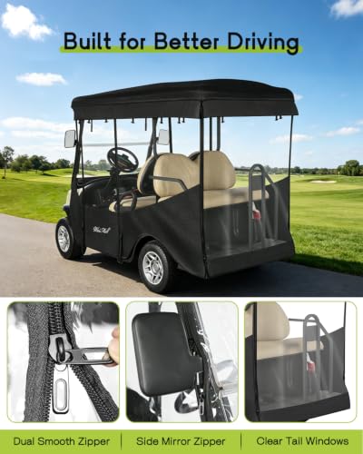 Golf Cart Enclosure 4 Passenger for Club Car Tempo Onward 88" Roof