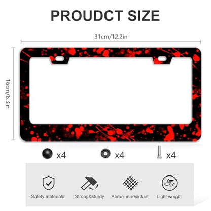 Blood Splattered Red Black License Plate Frames