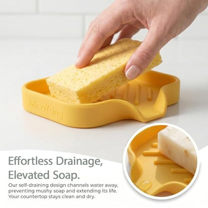 Silicone Soap Dish with Drain Spout
