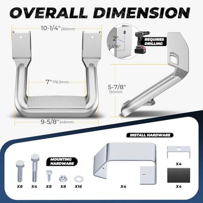 1 Inch Universal Side Step with Mounting Brackets (2 Count)