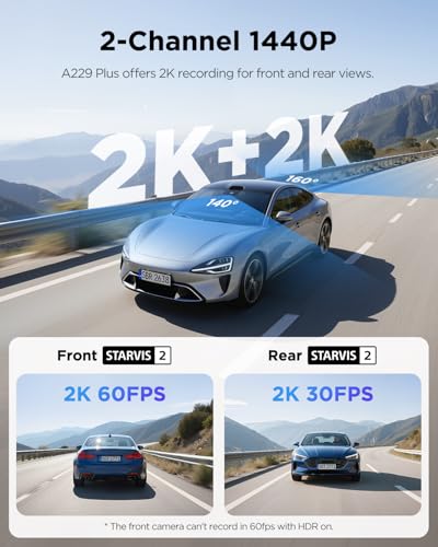A229 Plus Dash Cam Front and Rear