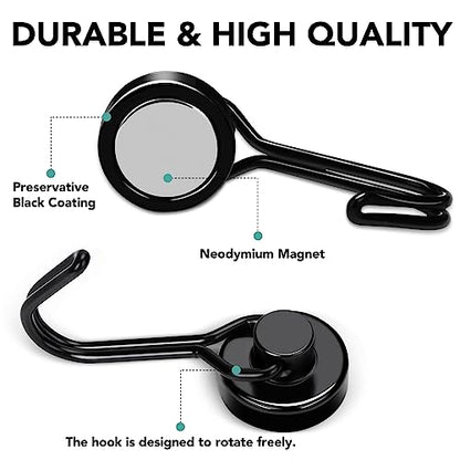Magnetic Hooks 28 Pack 40Lbs Heavy Duty Neodymium Magnet Hook (28 Count)