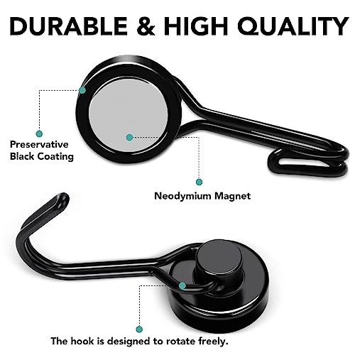 Magnetic Hooks 4 Pack 40Lbs Heavy Duty Neodymium Magnet Hook