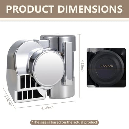 Car Horn 150dB Air Horn Kit for Motorcycle Chrome Train Horn with Button