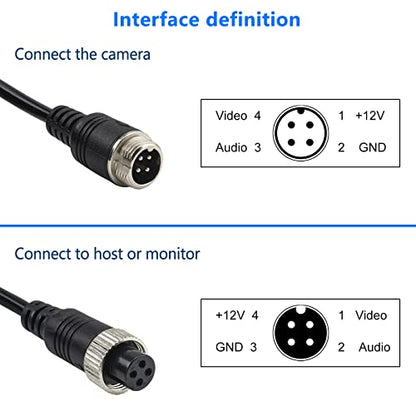 Car 4 Pin Aviation Video Extension Cable 50FT