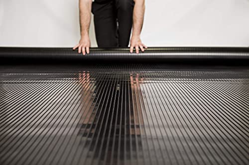 Garage Flooring 5' x 10' Midnight Black Ribbed Channel Vinyl Protector Mat