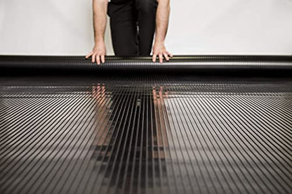 Garage Flooring 5' x 10' Midnight Black Ribbed Channel Vinyl Protector Mat