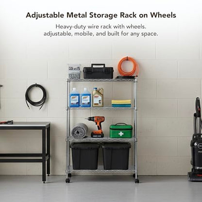 Heavy Duty 4 Tier Wire Shelving Unit Storage Rack