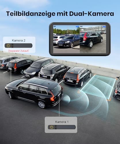5" Solar Wireless Rear View Camera 2 Mins Installation HD1080P