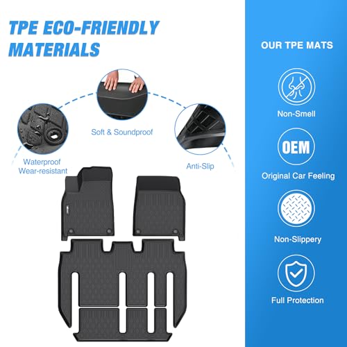 TPE Floor Mats for Tesla Model X 7 Seat 2022 2023 2024 2025 2026