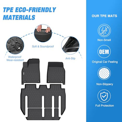 TPE Floor Mats for Tesla Model X 7 Seat 2022 2023 2024 2025 2026