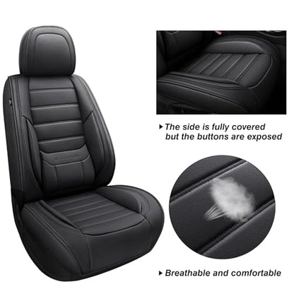 Black Car Seat Cover with Lumbar Support (5 Count)