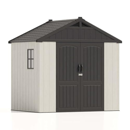 8x6 FT Plastic Outdoor Storage Shed with Floor