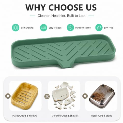 Silicone Soap Dish with Drain Spout