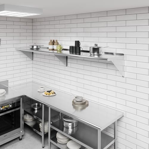 18 in. x 96 in. Stainless Steel Wall Mount Shelf