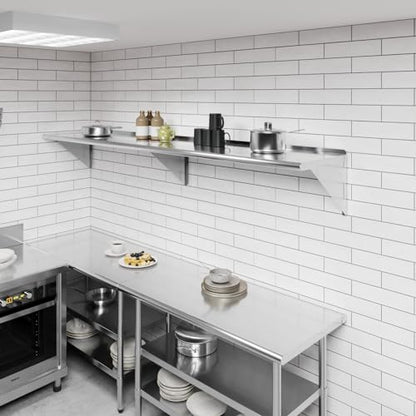 18 in. x 96 in. Stainless Steel Wall Mount Shelf