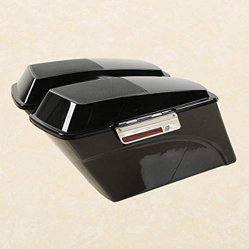 Motorcycle Hard Saddlebags with 5x7 Speaker Lids & Chrome Conversion Brackets Fit For Harley Softail Deluxe Heritage Softail 1984