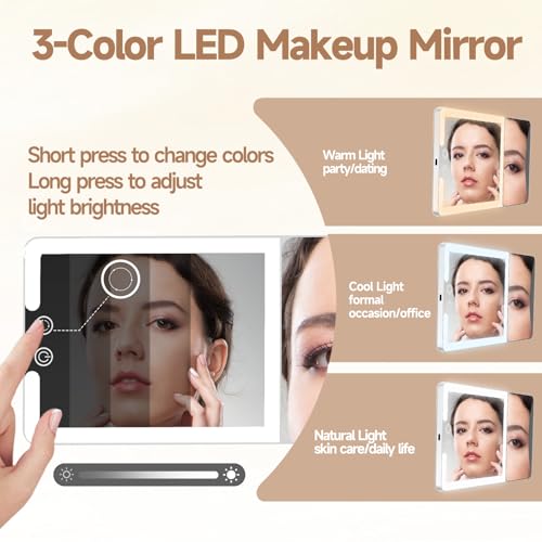 Car Sun Visor Vanity Mirror with Lights