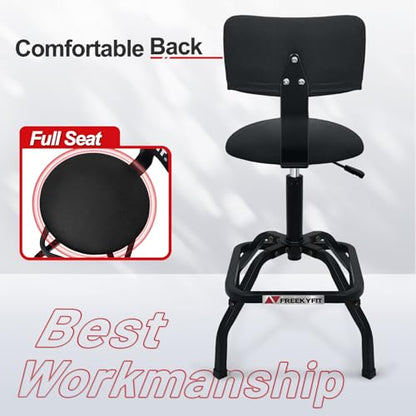 Shop Stool with Backrest