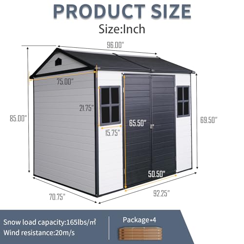 8x6 FT Outdoor Storage Shed
