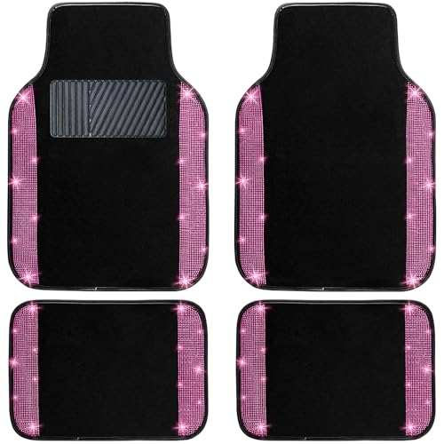 Pink Bling Car Floor Mats Full Set