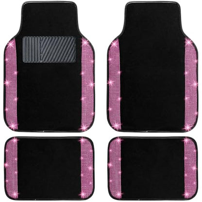 Pink Bling Car Floor Mats Full Set