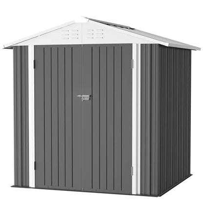 Metal Outdoor Storage Shed 6 x 4 FT Metal Shed with Lockable Door