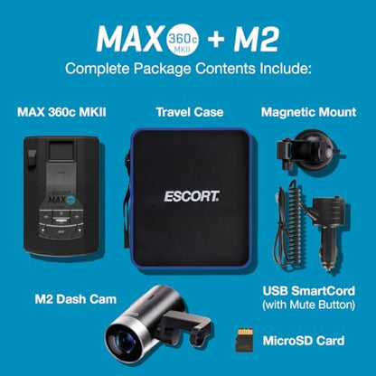 MAX 360c MKII Radar and Laser Detector & Escort M2 Smart Dash Cam