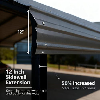 10x20FT Metal Carport with Vertical Roof