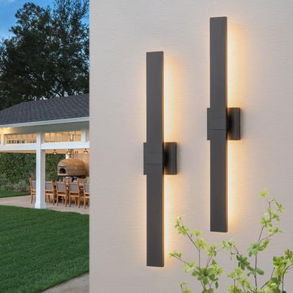 2 Packs Modern Outdoor Wall Lights 31.5" Long LED Outdoor Sconce Lights (2 Count)