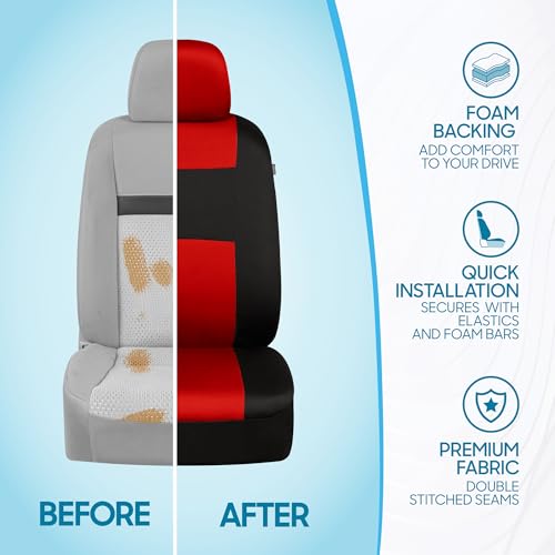 PolyPro Red Car Seat Covers Full Set with 4