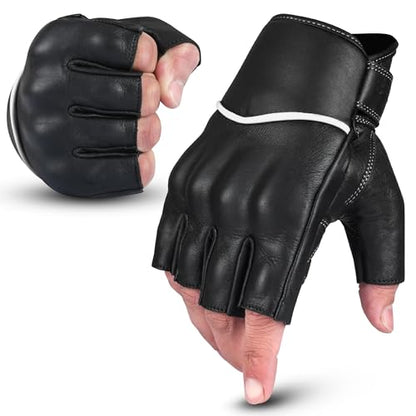 Motorcycle Gloves Men's Leather Motorbike Gloves Touchscreen Function
