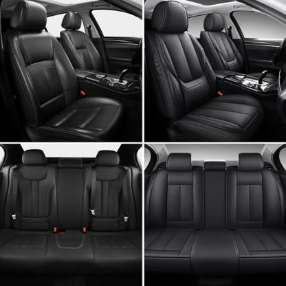 Black Car Seat Cover with Lumbar Support