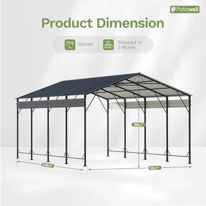 12x20 FT Metal Heavy Duty Carport