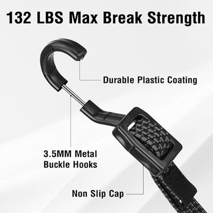Bungee Cords with Hooks Heavy Duty (4 Count)
