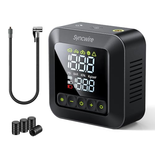 Tire Inflator Portable Air Compressor 150PSI Air Pump for Car Tires [3X Faster] Inflation Electric Smart Tire Pump with Extra