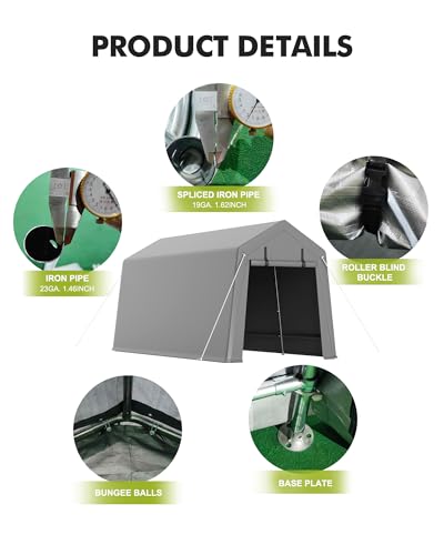 7 x 12 ft Carport Storage Shed